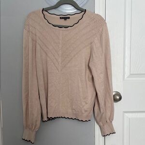Adrianna Papell Beige Knit with Black Accents